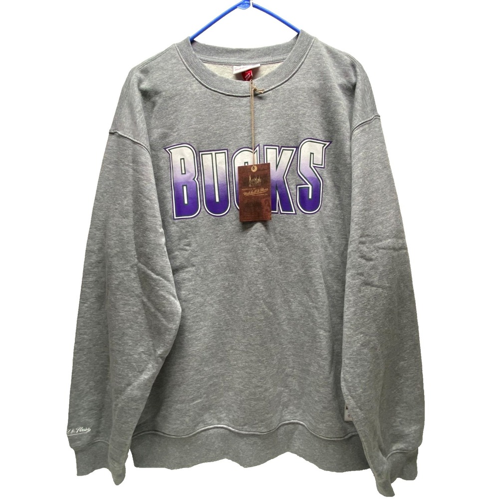 Milwaukee‎ Bucks NBA Sweatshirt Large Vintage Basketball Logo Fleece HWC M&N NWT